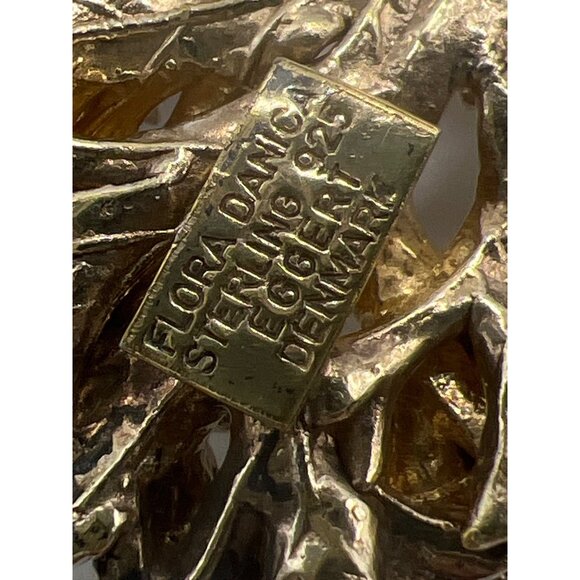 Vintage Necklace Flora Danica Denmark Vermeil Parsley Pendant 24" 1/20 12K Chain - Picture 5 of 9